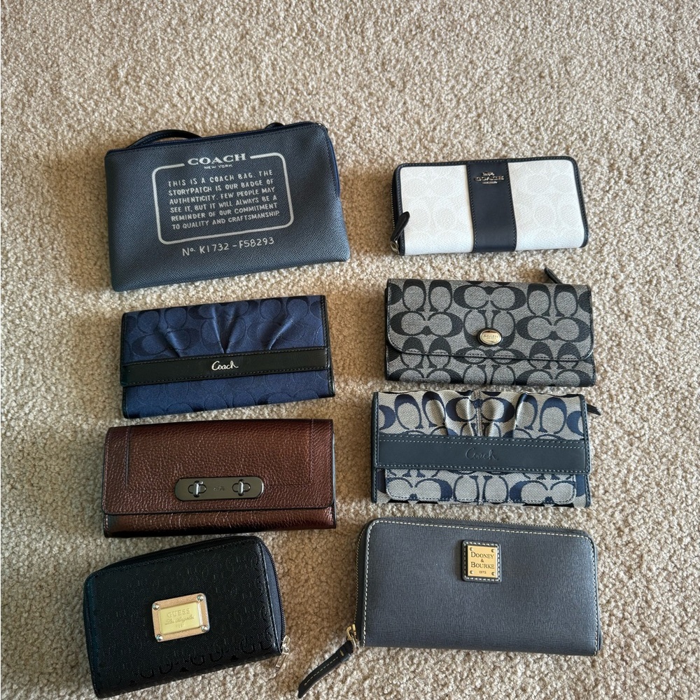 Wallet Assortment: Coach, Dooney & Burke and Guess.